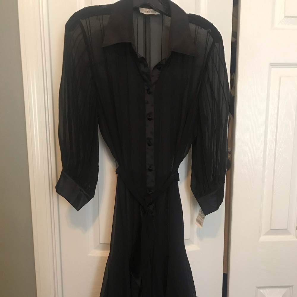 Rickie Freeman for Teri Jon Sheer Shirt Dress